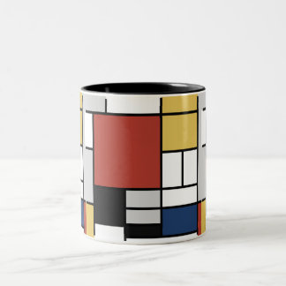 Mondriaan schilderend rood vlak Geel zwart Geel Bl Tweekleurige Koffiemok