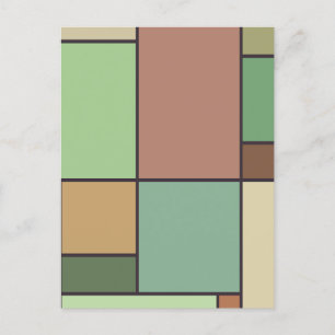 Mondriaan stijl Abstracte geometrische kunst Earth Briefkaart