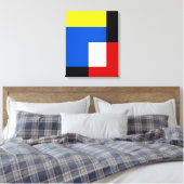 Mondriaan stijl Abstracte geometrische kunst retro Canvas Afdruk (Insitu (Slaapkamer))