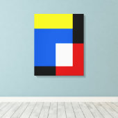 Mondriaan stijl Abstracte geometrische kunst retro Canvas Afdruk (Insitu (Houten vloer))