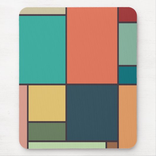 Mondriaan stijl Abstracte geometrische kunst retro Muismat (Voorkant)