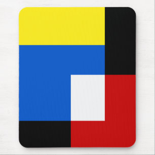 Mondriaan stijl Abstracte geometrische kunst retro Muismat