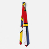 Mondriaan Stijl Modern Abstract Kunstontwerp Stropdas (Achterkant)