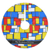Mondriaan Style Red Blue Yellow Black Monogram Kerstboom Rok (Voorkant)