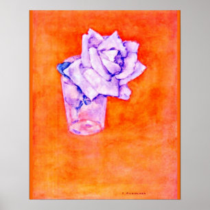 Mondriaan - White Rose in Glass, beroemd schilderi Poster