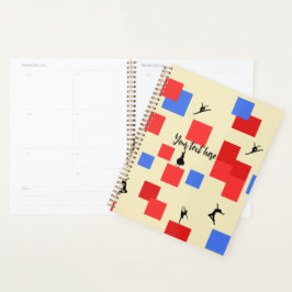 Mondriaan's dansende kubussen Blue Red Light Backg Planner