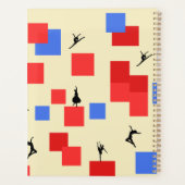 Mondriaan's dansende kubussen Blue Red Light Backg Planner (Achterkant)