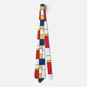 Mondriaanse Abstracte kunstminimalistische basiskl Stropdas