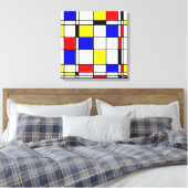 Mondriaanse kunststijl canvas afdruk (Insitu (Slaapkamer))