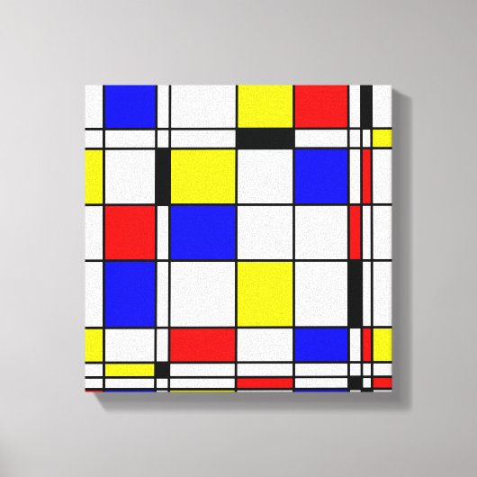 Mondriaanse minimalist De Stijl Modern art Canvas Afdruk (Voorkant)