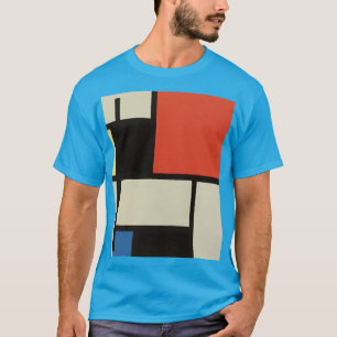 Mondriaanse samenstelling Modern Abstract Blauwgro T-shirt