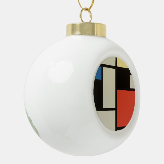 Mondriaanse samenstelling Moderne Abstracte schild Keramische Bal Ornament (Links)