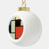 Mondriaanse samenstelling Moderne Abstracte schild Keramische Bal Ornament (Rechts)