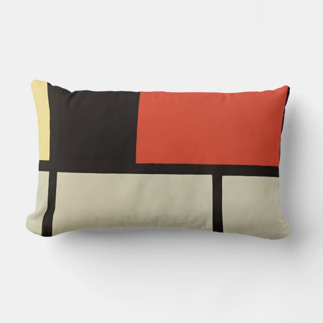 Mondriaanse samenstelling Moderne Abstracte schild Kussen (Voorkant)