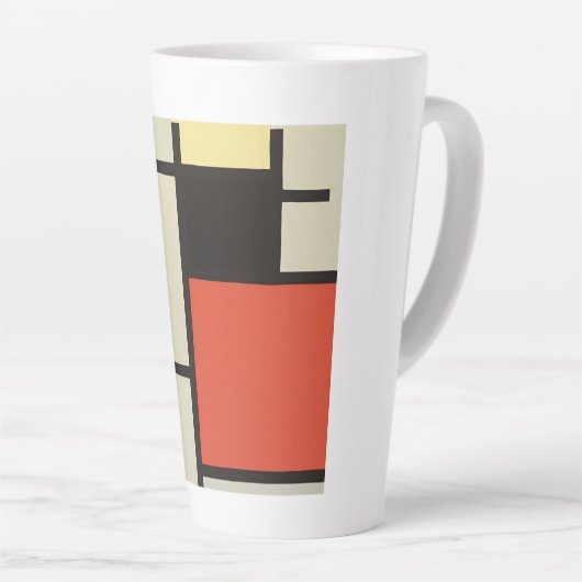 Mondriaanse samenstelling Moderne Abstracte schild Latte Mok (Rechterhoek)