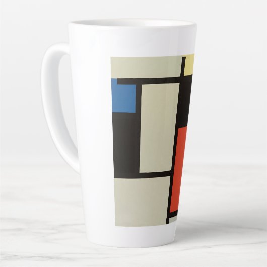 Mondriaanse samenstelling Moderne Abstracte schild Latte Mok (Linkerhoek)