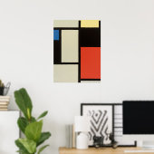 Mondriaanse samenstelling Moderne Abstracte schild Poster (Thuiskantoor)