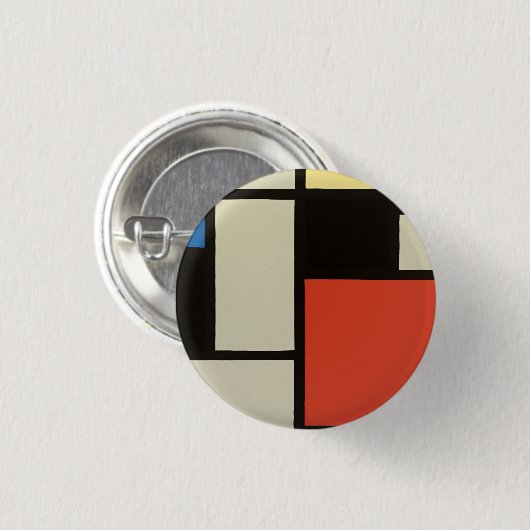 Mondriaanse samenstelling Moderne Abstracte schild Ronde Button 3,2 Cm (Voorkant /achterkant)