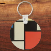 Mondriaanse samenstelling Moderne Abstracte schild Sleutelhanger (Voorkant)