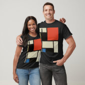 Mondriaanse samenstelling Moderne Abstracte schild T-shirt (Unisex)