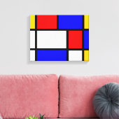 Mondriaanse stijl canvas afdruk (Insitu (Woonkamer))