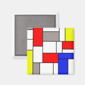 Mondriaanse stijl magneet (Voorkant / Achterkant)