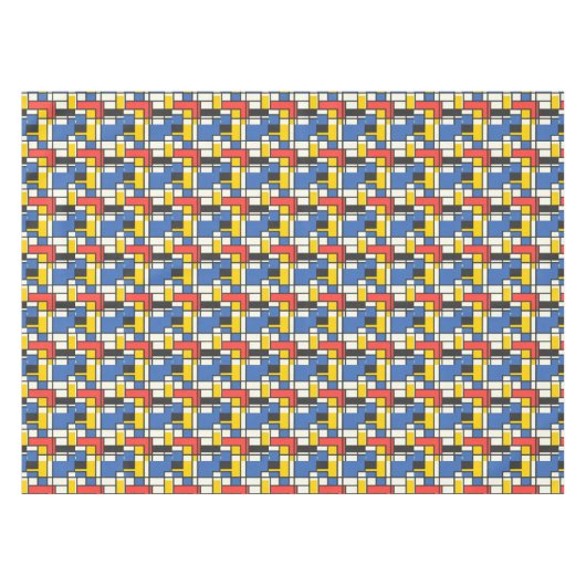 Mondriaanstijl kleurblokken tafelkleed (Voorkant (Horizontaal))