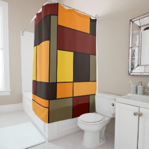 Mondrian Autumn Douchegordijn