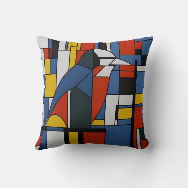 mondrian birds kussen (Achterkant)