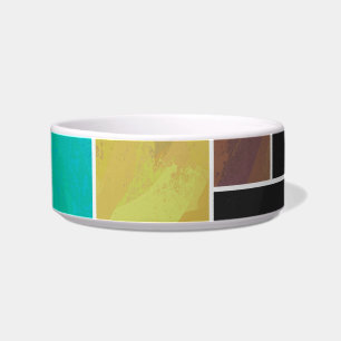 Mondrian Blauwgroen Brown Black Print Voerbakje