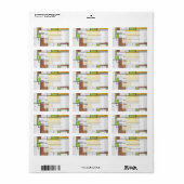 Mondrian Brown Yellow Green Print Etiket (Full Sheet)