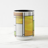 Mondrian Brown Yellow Green Print Mok (Midden)
