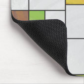 Mondrian Brown Yellow Green Print Muismat (Hoek)