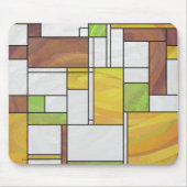 Mondrian Brown Yellow Green Print Muismat (Voorkant)