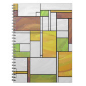 Mondrian Brown Yellow Green Print Notitieboek (Voorkant)