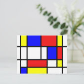 Mondrian, carte postale parodique de composition (Debout devant)