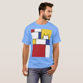 Mondrian Cat boy girl retro T-shirt (Voorkant volledig)