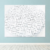 MONDRIAN COMP. 10 in B & W - Pier en Oceaan 1915 Canvas Afdruk (Insitu (Houten vloer))