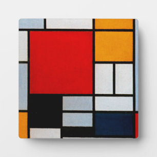 Mondrian - Compositie met groot rood vlak Fotoplaat
