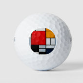 Mondrian - Compositie met groot rood vlak Golfballen (Voorkant)