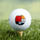 Mondrian - Compositie met groot rood vlak Golfballen (Insitu Shirt)