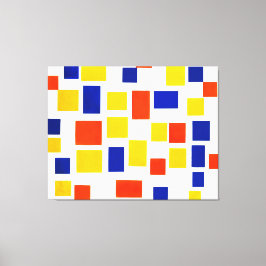 MONDRIAN - COMPOSITIE MET KLEURVLAKKEN 1 - 1917 CANVAS AFDRUK