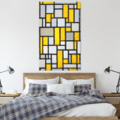 MONDRIAN - COMPOSITIE MET RASTER 1 - 1918 - CANVAS AFDRUK (Insitu (Slaapkamer))