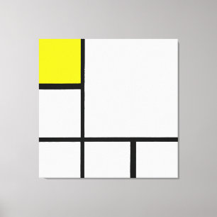 MONDRIAN COMPOSITIE Nr. I met gele vlak 1930 Canvas Afdruk