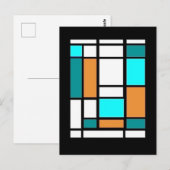 Mondrian, Composition, Carte Postale Parodie Sarce (Devant / Derrière)