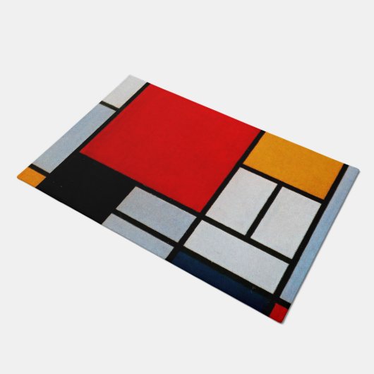 Mondrian - Composition with large red plane Deurmat (Schuin)