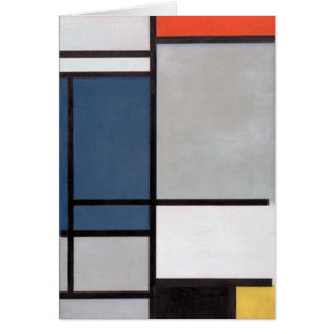 Mondrian Composition with Red, Blue, Black, Yellow