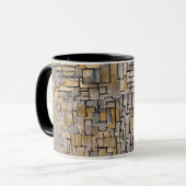 Mondrian Cubist Transition Art Morphing Mug (Devant gauche)