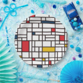 Mondrian De Stijl Papieren Bordje (Feest)
