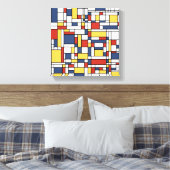 Mondrian De Stijl Pattern Canvas Afdruk (Insitu (Slaapkamer))